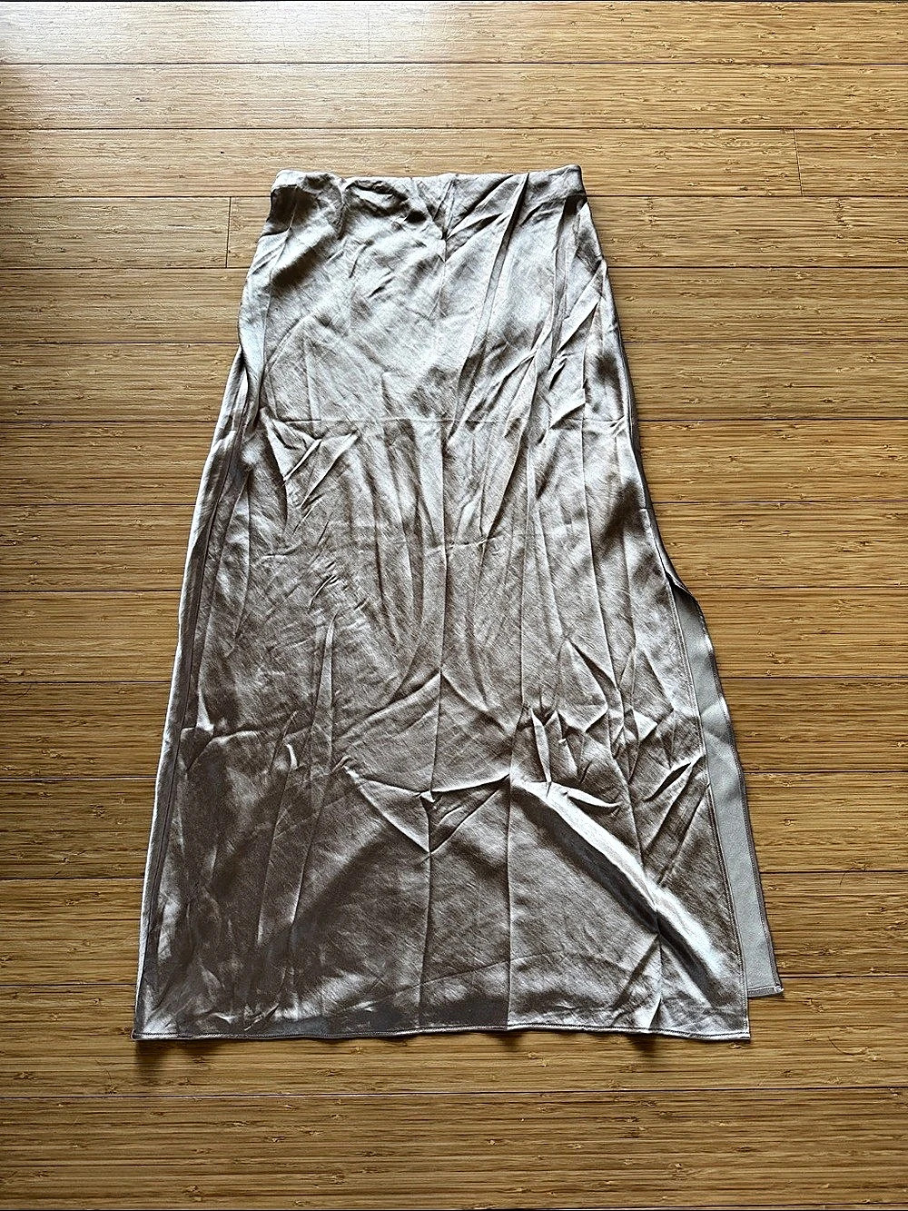 Madewell Satin Midi Slip Skirt Gold Size 4